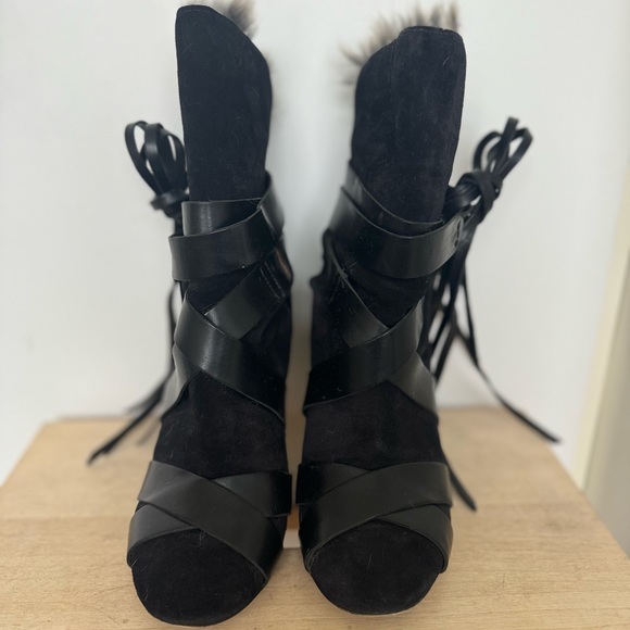 Isabel Marant Neta Rabbit Fur Ankle Booties - Picture 3 of 4